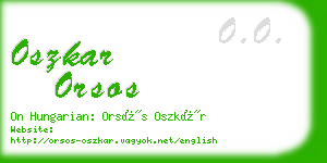 oszkar orsos business card
