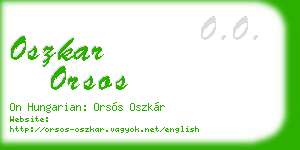 oszkar orsos business card
